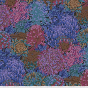 Hokusai&#39;s Mums - Dark - PWPJ107.DARK - Half Yard