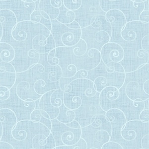 Henry Glass Fabric - Whimsy Basic - Soothing Swirl - Half Yard - Spa Blue - 8945-11