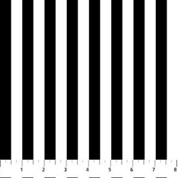 Quilt Retreat - Black/White Awning Stripe - DP25158-10 - Half Yard