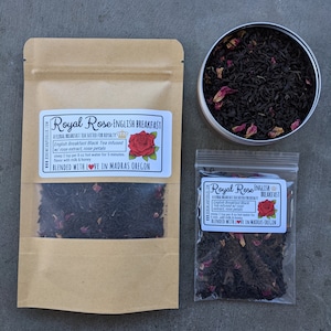 English Breakfast Tea with roses | Royal Rose English Breakfast tea| loose leaf tea | black tea blend