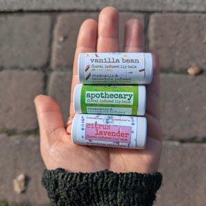 Floral Infused Lip Balm: Natural Beeswax, Earth Friendly image 1