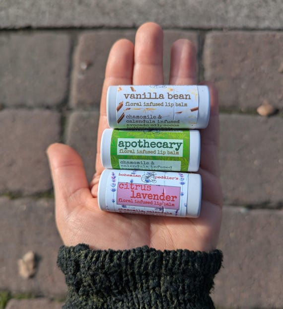 Floral Infused Lip Balm: Natural Beeswax, Earth Friendly
