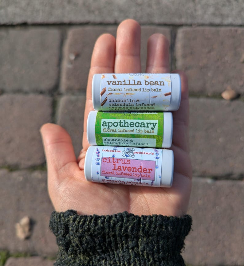 Floral Infused Lip Balm: Natural Beeswax, Earth Friendly image 1