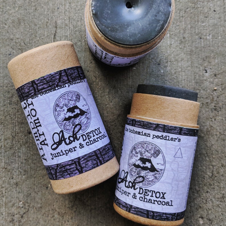 Natural Deodorant that works Baking Soda Free Deodorant Plastic Free ZERO WASTE Ash (charcoal)