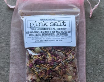 Pink Salt | Rose Salts | Witch's Self Love Spell  | Ritual Soak | Witch Salts
