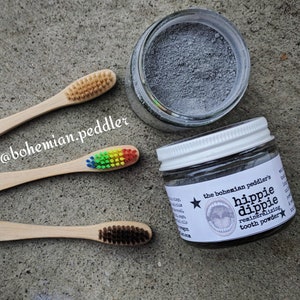 Tooth Powder | Hippie Dippie Remineralizing and WhiteningTooth Powder | ZERO WASTE Activated Charcoal Whitener