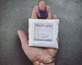 Starlight Milk & Clay Ritual Bath Soak (with amethyst) | Bath Salts | Moisturizing Bath Soak | element AIR Rejuvenation Ritual