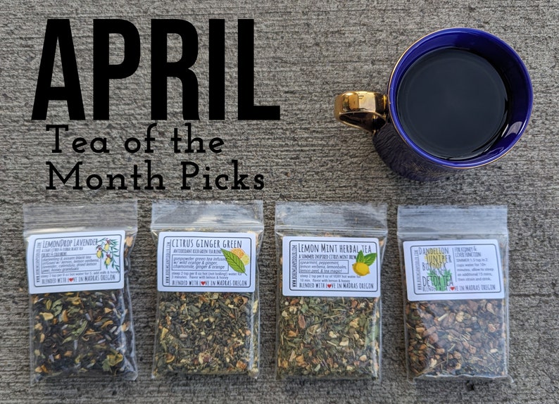 Tea of the Month Club Tea Lover's Monthly Box Monthly Flight of Teas Tea Subscription April start