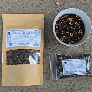 Dark Sky Vanilla Black Tea | loose leaf tea | bulk black tea | dessert tea