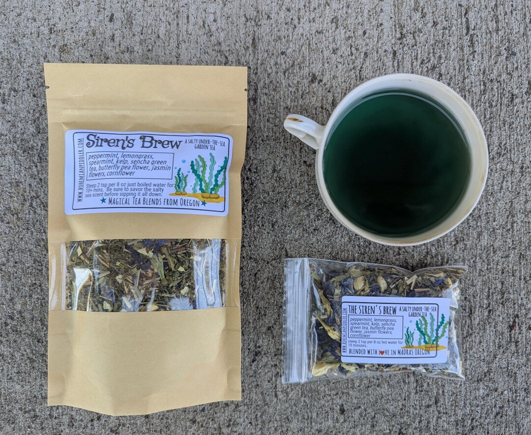 Siren's Brew Green Herbal Tea Blend: Kelp Seaweed Witchy Tea - Etsy