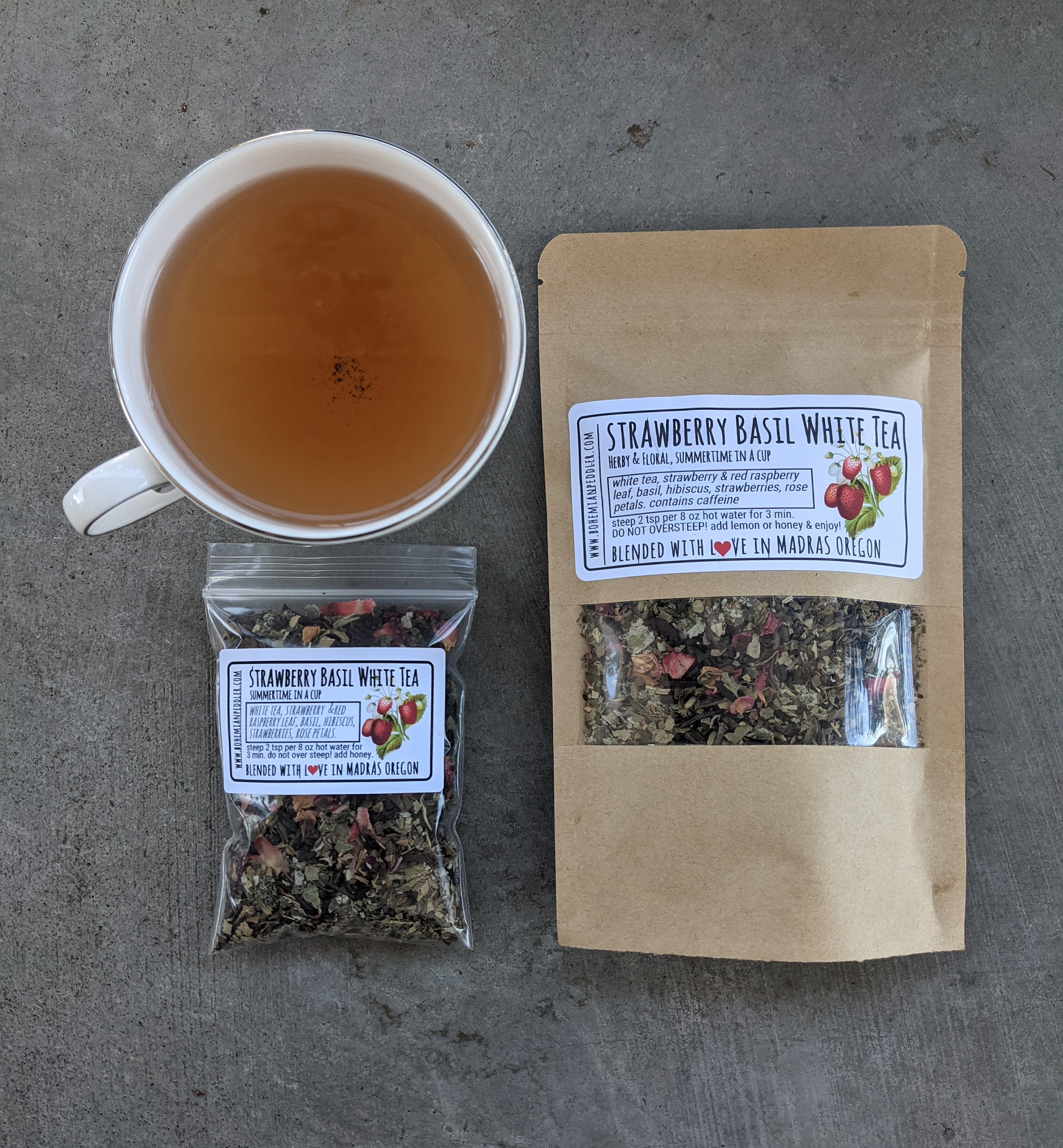 Strawberry Basil White Tea| organic white tea blend | loose leaf tea …
