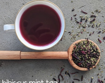 Hibiscus Mint Herbal Tea: Cooling Summer Blend, Caffeine-Free