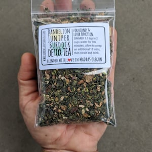 Detox Tea | Juniper, Burdock, Dandelion Root Herbal Tisane | Tea for Kidney Liver Bladder Detox