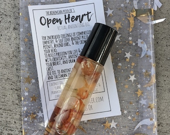 Open your Heart Magical Anointing Oil | Ritual Oils | Empathy & Self Love | Healing crystals