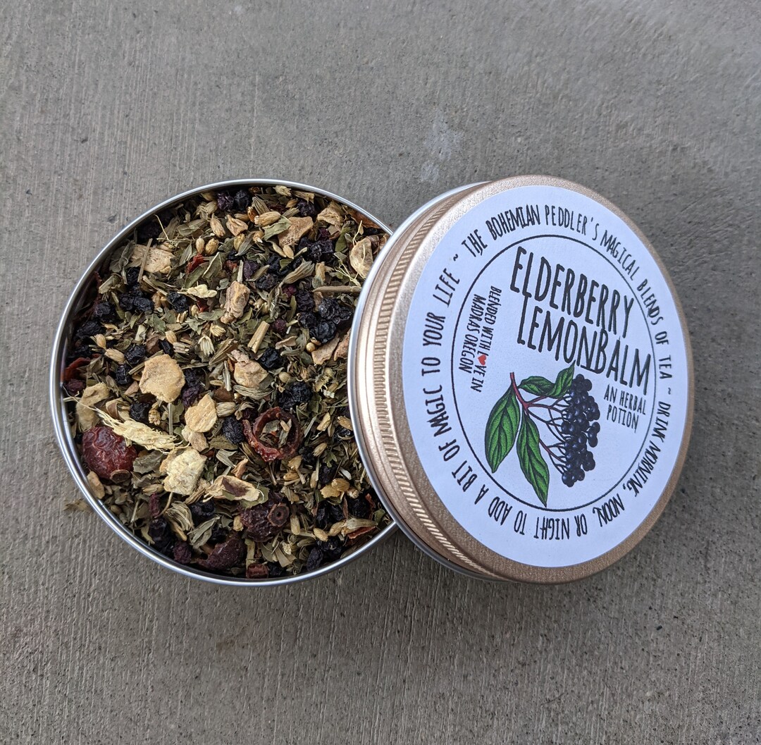 Elderberry Lemon Balm Herbal Tea Loose Leaf Herbal Tea Naturally