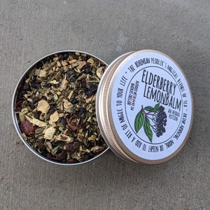 Elderberry Lemon Balm Herbal Tea: Caffeine-Free Loose Leaf Blend