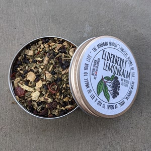 Elderberry Lemon Balm Herbal Tea - Loose leaf herbal tea naturally caffeine free