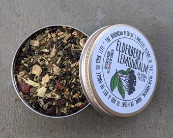 Elderberry Lemon Balm Herbal Tea: Caffeine-Free Loose Leaf Blend