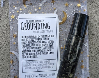 Grounding Oil | Magical Anointing Oils | Ritual Oils | Root Chakra| Healing crystals
