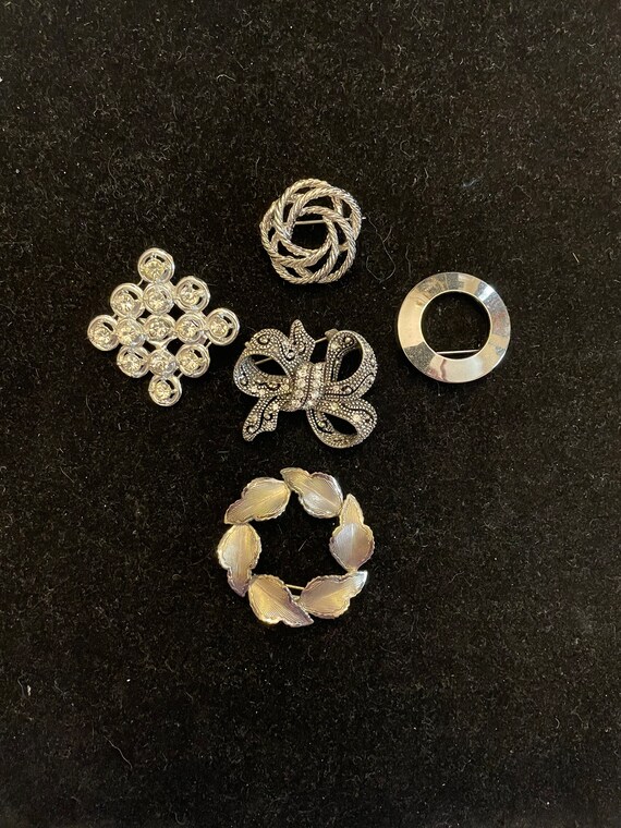 Vintage Lot of Silver-Tone Brooches