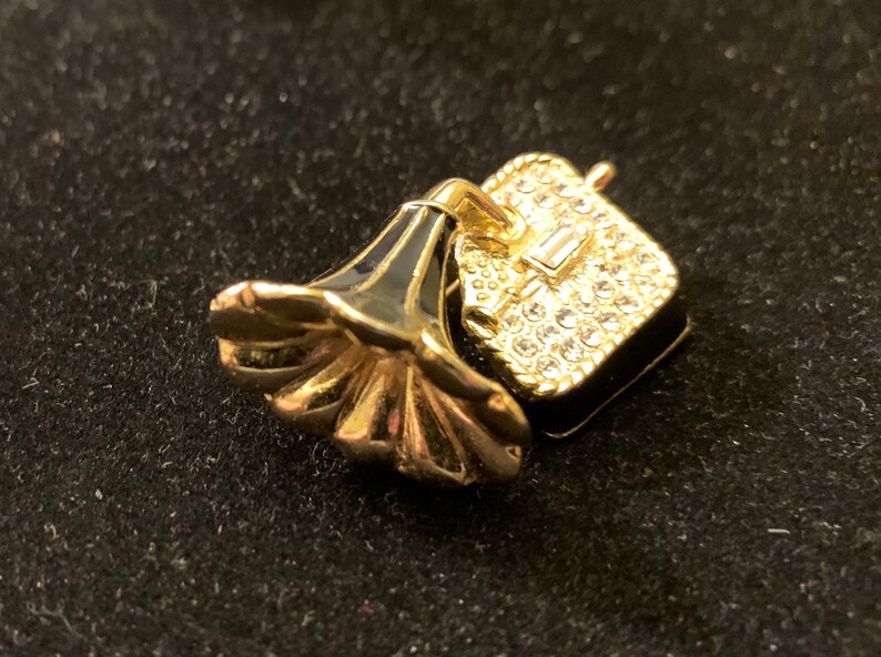 Vintage Black and Gold Phonograph with Rhinestones