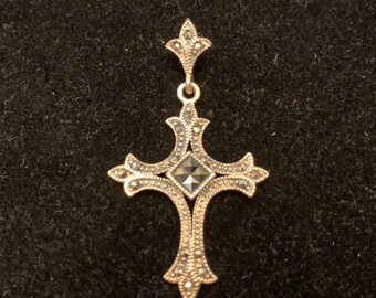 Vintage 925 Silver Cross with Marcasites