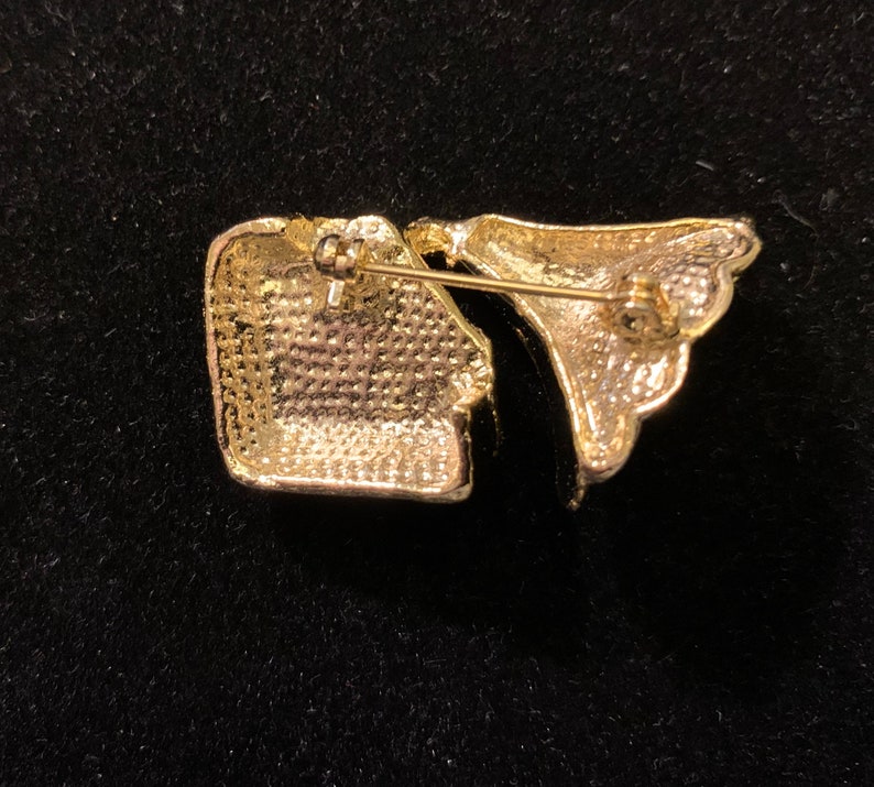 Vintage Black and Gold Phonograph with Rhinestones