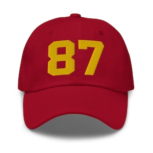 Travis Kelce Inspired Hat, Kansas City Chiefs Colors, Number 87 Dat Hat