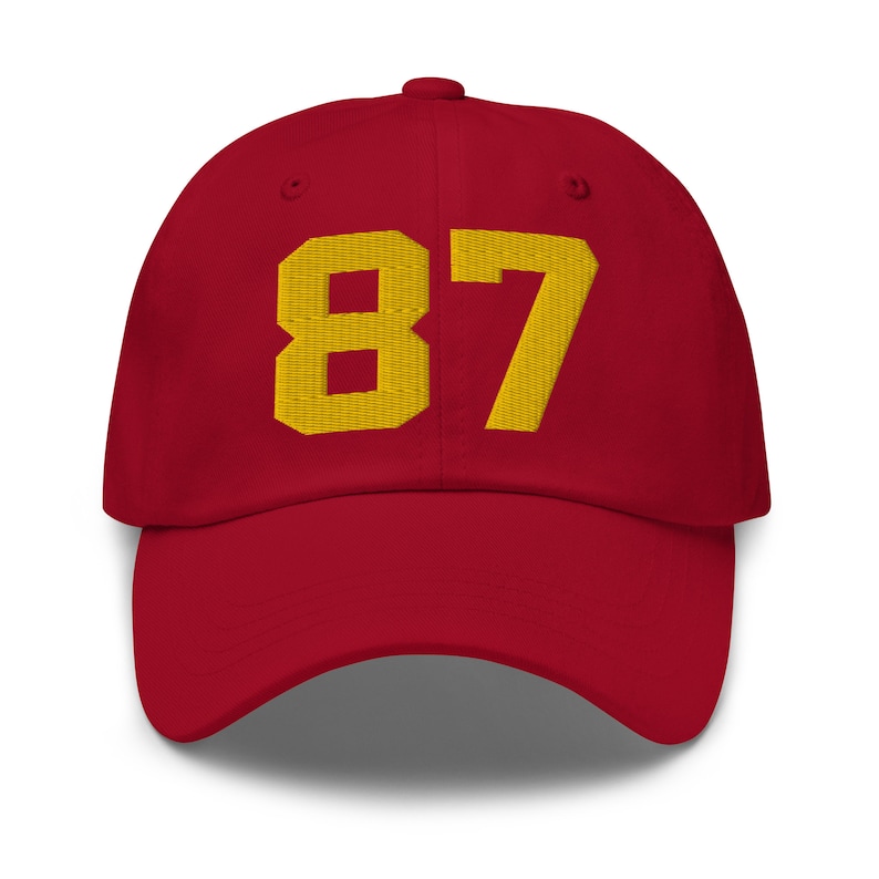 Travis Kelce Inspired Hat, Kansas City Chiefs Colors, Number 87 Dat Hat