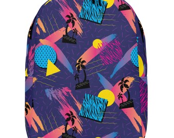 Synth Wave All Over Pattern Backpack