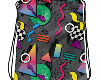 Synth Wave Drawstring bag