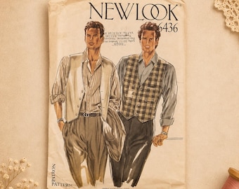New Look 6436 Men's Waistcoat Pattern | Classic Vest Tailoring Designs (36-44 Chest)