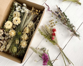 Dried Flower Mix Crafting Boxes, Preserved DIY Mini Posies, Gift Toppers, Wildflower Assortment, Table Decor, Small Floral Arrangements