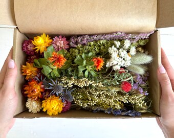 Fall Dried Flower Craft Box, DIY Decor Supplies, DIY Gifts, Preserved Wildflowers, Bud Vase Floral Arranging Home Decor, Wedding Table Decor