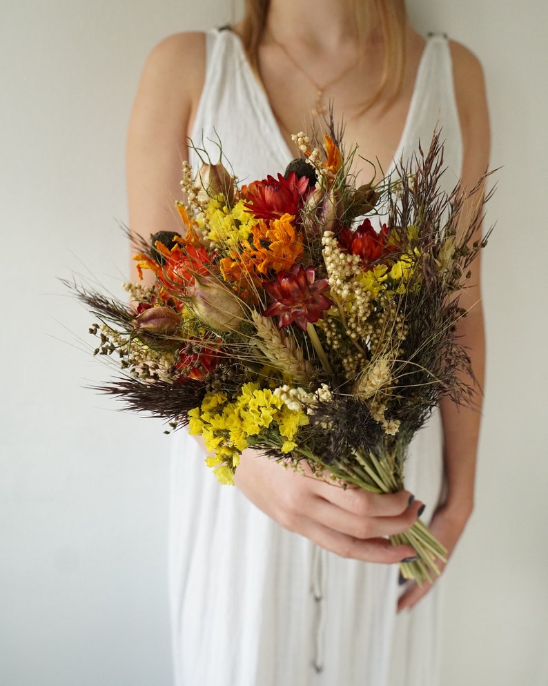 Fall Dried Flower Arrangement, Wedding Bouquets, Vase Filler, Surprise Gift, Fall house decor, Fall Bridesmaid bouquets image 2