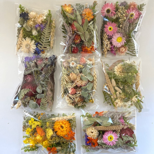 Kit de manualidades con flores secas orgánicas, flores de resina para manualidades, elaboración de jabones y velas.