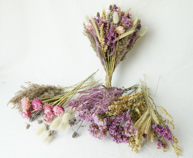 Dried flower bouquet, Long lasting flower gift, Fall Dry Flower arrangement, Blush bouquet, Letterbox gift, Bridesmaid bouquets, Wedding image 5