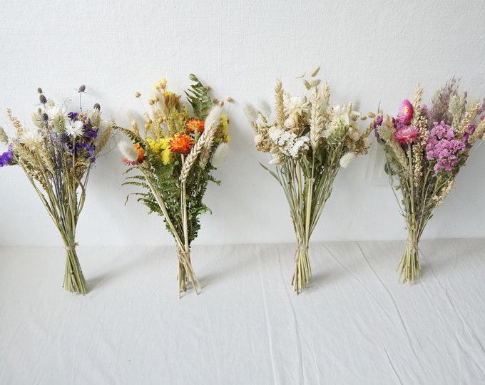 Set Trockenblumenarrangements | Trockenblumensträuße | Gemischte Blumensträuße| Geschenk für Sie | Blumen für Vase | Wildblumenstrauß