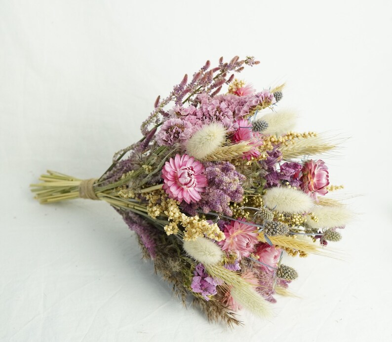 Dried flower bouquet, Long lasting flower gift, Fall Dry Flower arrangement, Blush bouquet, Letterbox gift, Bridesmaid bouquets, Wedding image 1