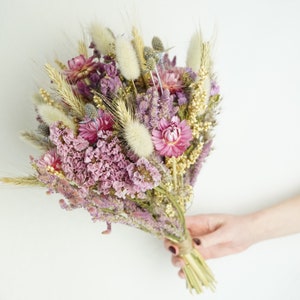 Dried flower bouquet, Long lasting flower gift, Fall Dry Flower arrangement, Blush bouquet, Letterbox gift, Bridesmaid bouquets, Wedding image 2