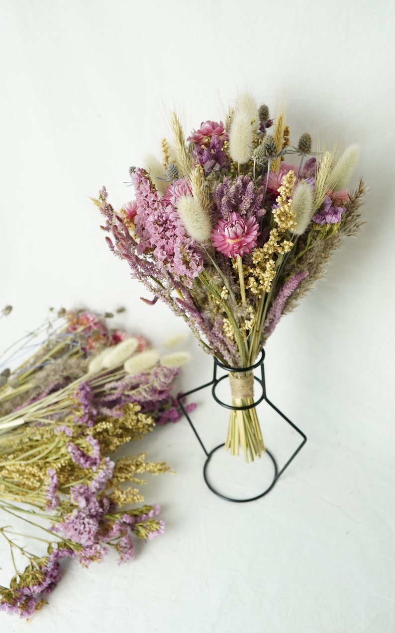 Dried flower bouquet, Long lasting flower gift, Fall Dry Flower arrangement, Blush bouquet, Letterbox gift, Bridesmaid bouquets, Wedding image 3