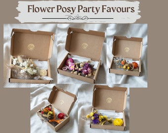 Flower Posies Party Favours, Wedding Favors, Mini Arrangements, Dried Flowers, Preserved Small Bouquet, Party Table Setting Plate Decor