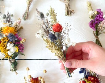 Mini Dried Flower Bouquets, Gifts for Guests, Wedding Favors, Bud Vase Decor, Wildflower Arrangement, Bridesmaid Proposal, Thank you gift