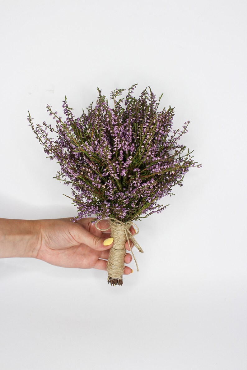 Dried heather flower bouquet Dried heather flower bunch Etsy