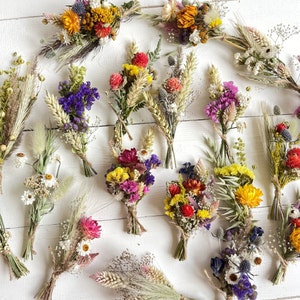 Wedding Favors, Gifts for Guests, Party Favors, Dried Mini Flower Bouquets, Bridesmaids, Rustic Decor, Posies, Bridal Shower, Invitation