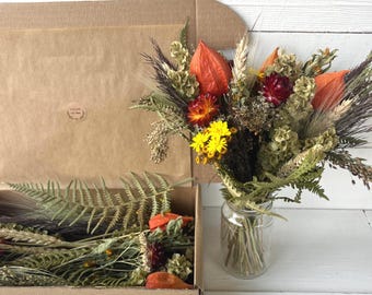 Organic Dried Flower Box, Floral Arrangements Long Lasting, Rustic Wedding decors, Table Centerpieces