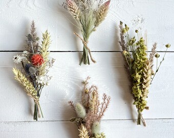Mini Bouquet Decorativo 6 Mini Bouquet Fiori Secchi - Decorazioni Naturali Per Fai Da Te Mini Bouquet Fai Da Te
