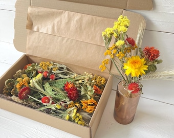 Dried Flower Boxes, Home Decor Flowers for Vase, DIY Wedding Centerpieces, Dry Wildflowers Mix, Preserved Natural Supplies