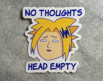 No Thoughts Head Empty - Denki Kaminari - Vinyl Sticker