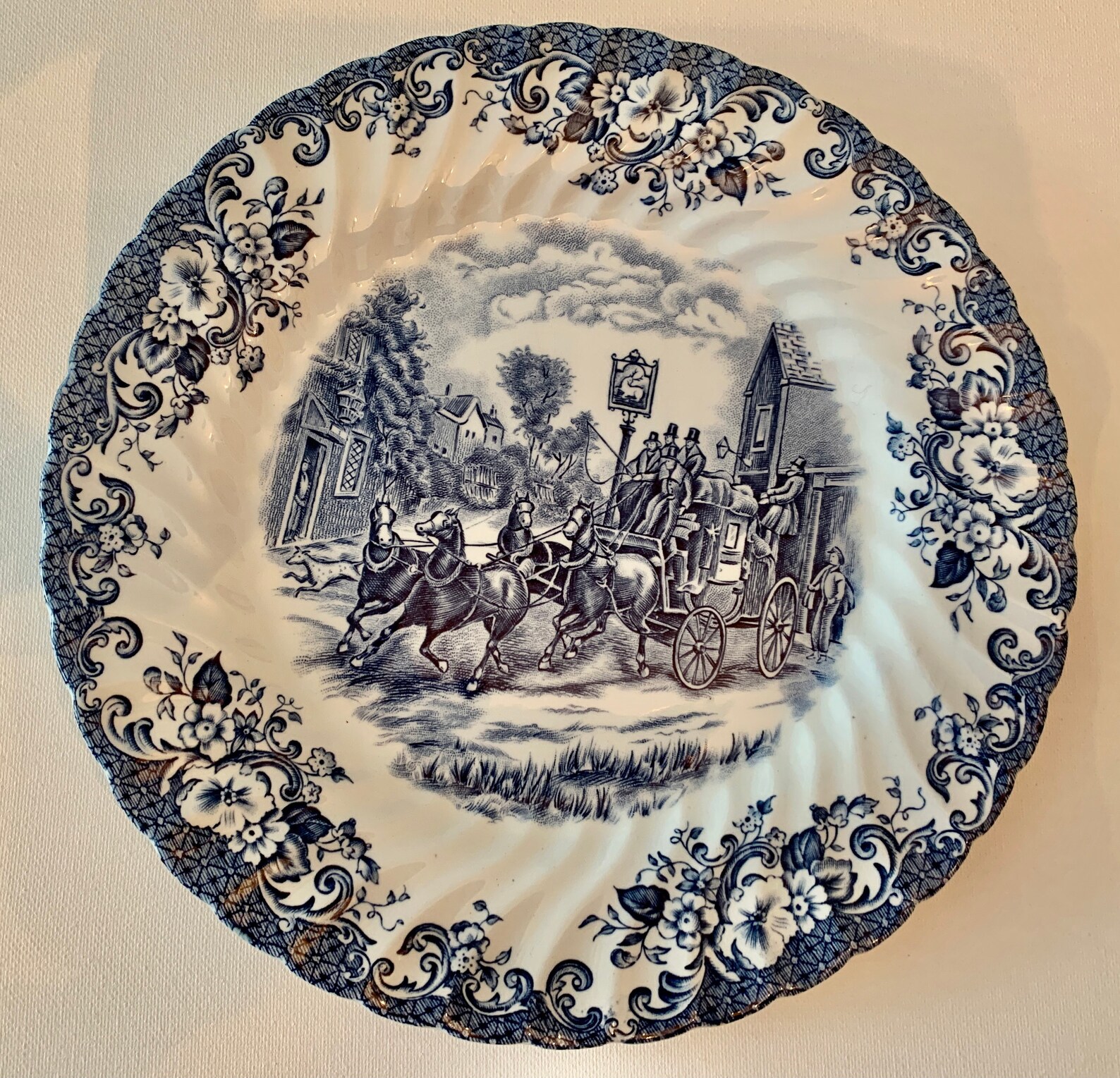 Vintage Johnson Brothers Coaching Scenes Ironstone 10 Inch Etsy